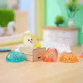 Lot de 4 figurines mignonnes de monstres en gelée translucide pour bureau - Humeur de pudding (3078) / Lot de 4