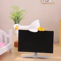 Figurine de canard blanc pour dessus de moniteur, déco de bureau - Oie fatiguée (3132)