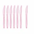 Roze glitter plastic messen voor versiering van verjaardagsfeestjes, lengte van 16,6 cm. - Roze Regenboog / Messen 10 stuks