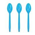 Set duurzame felblauwe plastic lepels voor decoraties voor astronautenverjaardagsfeestjes - Lichtblauwe Feestlepels (10 Stuks) / 10 Stuks Verpakking