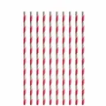 Set van roze en wit gestreepte wegwerpbare papieren rietjes voor feestversieringen - Roze Regenboog / Rietjes 10 Stuks
