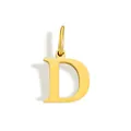 Elegant gold stainless steel alphabet letter D pendant charm for DIY jewelry making - Letter D / Gold