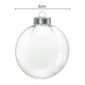 8cm clear plastic Christmas ball ornament with silver cap for holiday DIY crafts - Flat Ball / 8cm / Silver