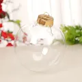Transparent plastic Christmas bauble with a gold cap for holiday hanging decorations - Sphere / 6cm / Gold