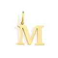 Golden stainless steel letter M pendant charm for DIY jewelry making - Letter M / Gold