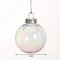 6cm iridescent transparent plastic Christmas bauble decoration with silver cap. - Colorful Ball / 6cm / Silver
