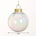 Iridescent transparent plastic Christmas ball ornament with 6cm diameter measurement info - Colorful Ball / 6cm / Gold