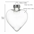 Clear heart-shaped plastic Christmas ornament with silver cap and dimensions - Heart Ball / 10cm / Silver