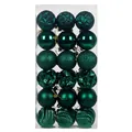 Shatterproof 6cm dark green Christmas balls set with mixed textures for tree decor - 36 Pieces (6cm) / Dark Green