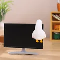 Figurine créative de canard blanc sur un écran d'ordinateur miniature décor de bureau - Rien d'autre, je raccroche (3132)