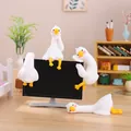 Lot de 4 figurines miniatures d'oie blanche pour décoration de bureau et de moniteur - Je veux les quatre (3132) / Lot de 4