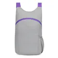 Lightweight grey hiking backpack with purple accents for outdoor sports and camping. - One Size / Foldable Style / Gray