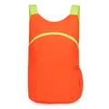 Lightweight orange hiking backpack with lime green straps for professional outdoor sports - One Size / Foldable Style / Orange