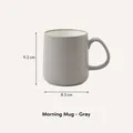Tazza da caffè in ceramica grigia minimalista con altezza 9,2 cm e larghezza 8,5 cm - Bicchiere per Collutorio Mattina e Sera / Tazza Singola (Altezza 9.2cm Larghezza 8.5cm) / Grigio scuro