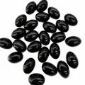Μαύρες φυσικές κρυστάλλινες πέτρες cabochon 10x14mm για κατασκευή κοσμημάτων DIY - Οψιδιανός