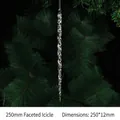 Transparent 250mm acrylic multi-faceted icicle Christmas tree hanging ornament, 50pcs pack - Multi-faceted Icicle (250mm) / 50 Pieces / Clear