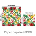 Hawaiian tropical floral paper napkins for summer party decoration, 20PCS set, 33cm size - Graphic Napkins / 20PCS
