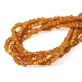 Perles en verre millefiori ambre en forme de fleur pour la création de bijoux DIY - Style Fleur / Env. 37-45 Pcs (1 Brin/Paquet, Diamètre 4-5mm) / Café
