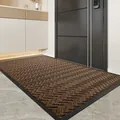 Durable brown rubber doormat with chevron pattern for indoor entryway sand scraping. - 45*75cm / Meile Style / Beige Brown