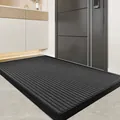Professional black commercial rubber entryway mat with heavy-duty anti-slip ribbed surface - 45*75cm / Baku Style / Gray