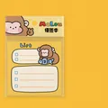 Schattig memoblok met aap-thema, 80 vellen geel niet-plakkerig papier briefpapier - 3# Luie Aap - Memo Pad