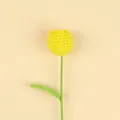 Beautiful handmade yellow crochet tulip flower with green stem for home decor and gifts - Bright yellow