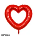 Large red hollow heart shaped foil balloon for Valentine's Day and wedding decorations - 42-Inch Red Hollow Heart