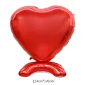 Large red heart-shaped standing foil balloon for Valentine's Day decor, 124x145 cm - 57-Inch Standing Large Heart