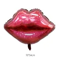 Large red and pink lip shaped foil balloon for Valentine's Day party decoration 70x54cm size - Shimmer Lip Gloss Shape