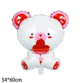 Adorable white teddy bear balloon holding red roses for Valentine's Day, 54x60cm size - Valentine's Bouquet White Bear