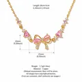Sweet gold-toned bowknot bracelet with pink heart zircon stones and extender - Gold Bow Bracelet