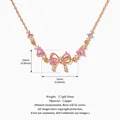 Elegant rose gold copper bracelet featuring pink heart zircons and a bow, 16+5cm length - Rose Gold Bow Bracelet