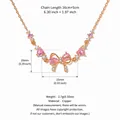 Elegant rose gold copper bracelet featuring pink heart zircons and a bow, 16+5cm length - Rose Gold Bow Bracelet