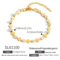 18K gold plated stainless steel cross bracelet with sparkling zircon stones - Clear Zirconia Cross Style (SL41100)