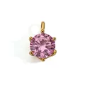 Elegante ciondolo con zircone rosa scintillante e montatura in acciaio placcato oro 18 carati. - Oro / rosa ciliegia