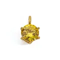 Elegante ciondolo in acciaio inossidabile placcato oro 18 carati con zircone giallo - Giallo (CZ05)