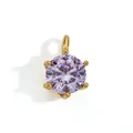 Squisito ciondolo tondo in acciaio inossidabile con zircone lavanda e placcatura oro 18K - Violetto (CZ09)