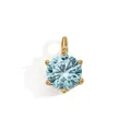 Elegante ciondolo in acciaio inossidabile placcato oro 18K con zircone azzurro lucido. - Blu Mare Chiaro (CZ11)