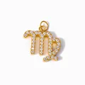 Pendentif Vierge en acier titane doré orné de cristaux de zircone cubique scintillants - Vierge - Or