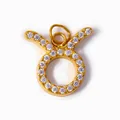 Pendentif zodiaque Taureau plaqué or avec pierres CZ étincelantes pour bijoux artisanaux - Taureau - Or