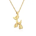 Chic 18k gold plated copper balloon dog pendant necklace for women minimalist jewelry - Gold Balloon Dog - Water Ripple Chain (22202)