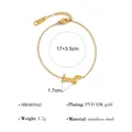 Minimalist stainless steel dachshund charm bracelet with PVD 18K gold plating finish. - Dachshund Pendant Bracelet (SB040168)