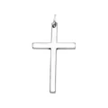 S925 sterling silver cross pendant with minimalist polished finish for unisex jewelry - Minimalist Straight Style with Ring (1# Added Ring) / 925 Silver