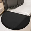 Schwarze halbrunde Gummi-Fußmatte mit rutschfester Netzstruktur für den Eingang - 43*76cm / Schwarz und Grau