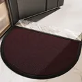 Halbkreisförmige rote und schwarze Gummifußmatte mit langlebiger rutschfester Oberfläche - 43*76cm / Schwarz Rot