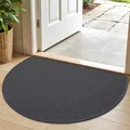 Paillasson demi-rond en caoutchouc gris avec texture antidérapante pour entrée - 50*80cm / Doris-Gris Foncé