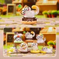 Collezione di 6 figurine in resina di gatti siamesi carini con 1 stile nascosto - Blind Box Giocattolo d'Arte Creativa (80318) / Uno a Caso / Serie Routine Quotidiana del Gatto Pigro