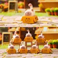Collection of 7 cute Siamese cat blind box figurines for creative desktop decoration - Set of 6 (Full Box) / Cardboard Box Mood Cat (A180)