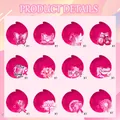 Detailed view of 12 unique pink breast cancer awareness hanging swirl decorations - 12 Double-sided Cards + 12 Swirls