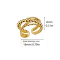 Anello geometrico multistrato placcato oro con diametro interno 18mm e larghezza 8mm - Stile Geometrico Multistrato Ondulato (G124402)